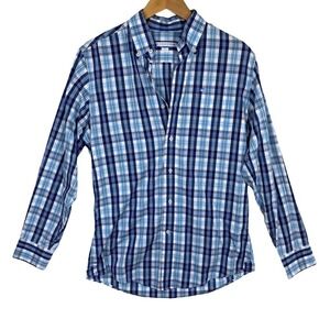 Southern Tide Blue White Check Print Classic Fit Long Sleeve Shirt Size Small